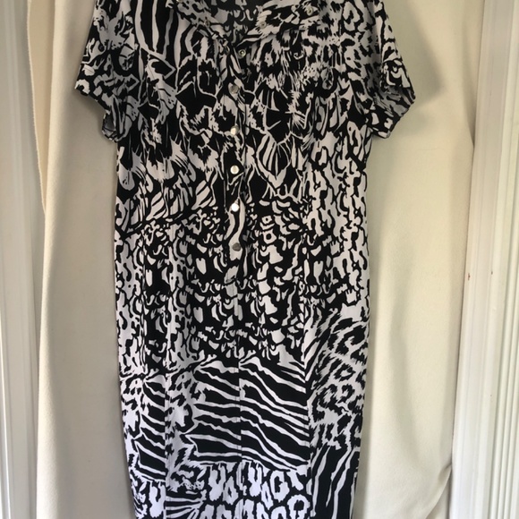 Chicos Zenergy black and white print dress - Picture 4 of 4